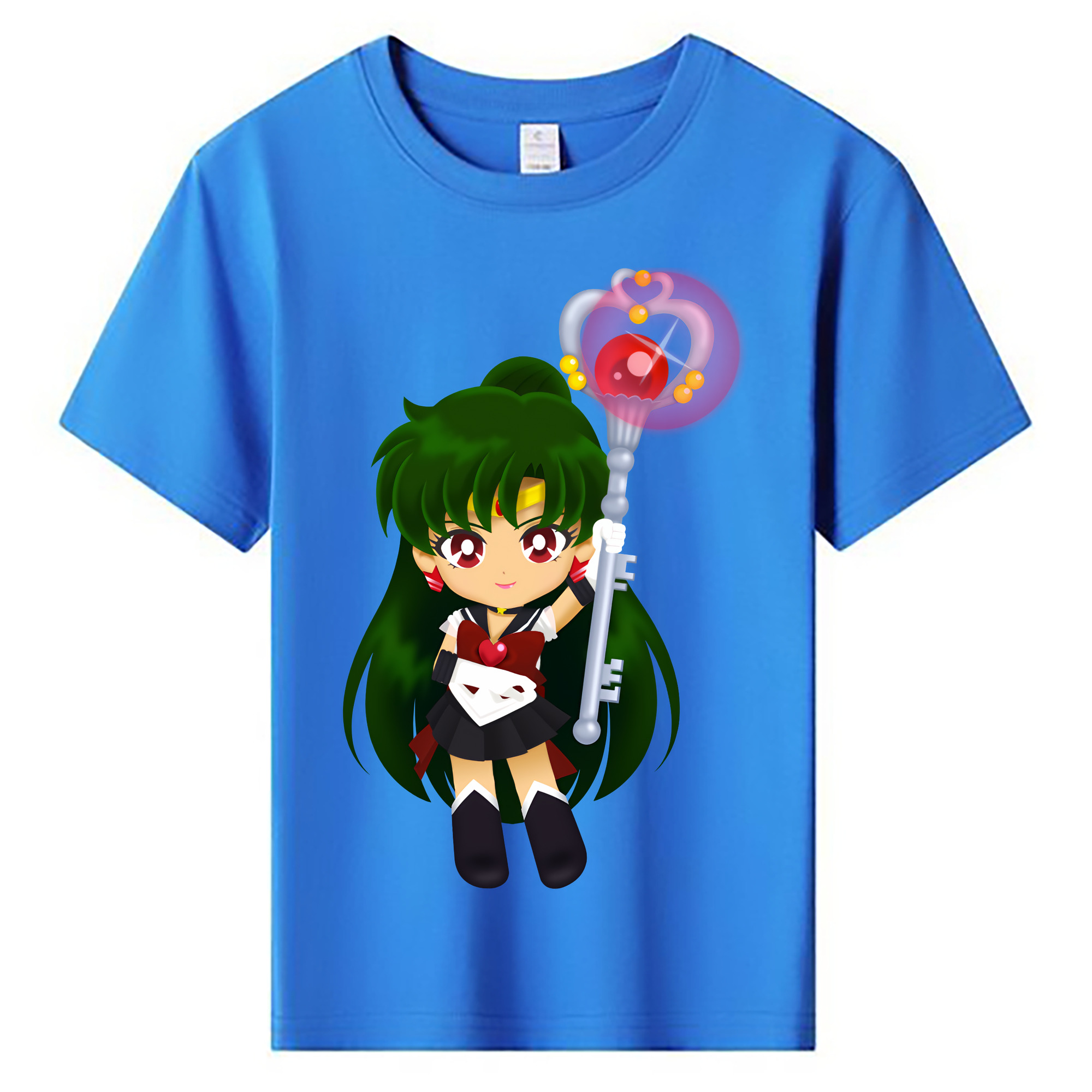 （画像用） 美少女戦士セーラームーン 冥王せつな Sailor Moon Meiou Setsuna 綿100％キッズTシャツ（フロントプリント）